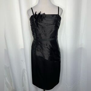 WHITE HOUSE BLACK MARKET SATIN PLEATED COCKTAIL DRESS